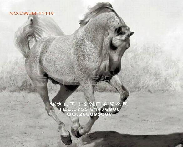 駿馬奔騰 純手繪油畫 手繪動物油畫 八駿圖油畫